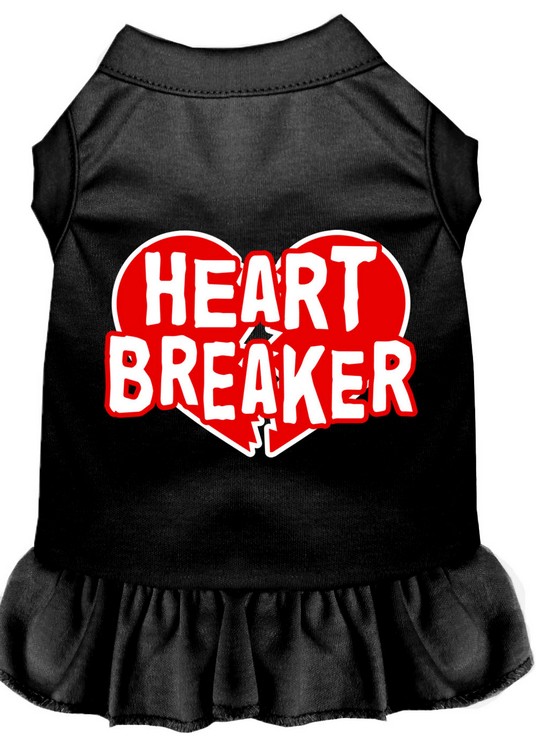 Heart Breaker Screen Print Dress Black XS